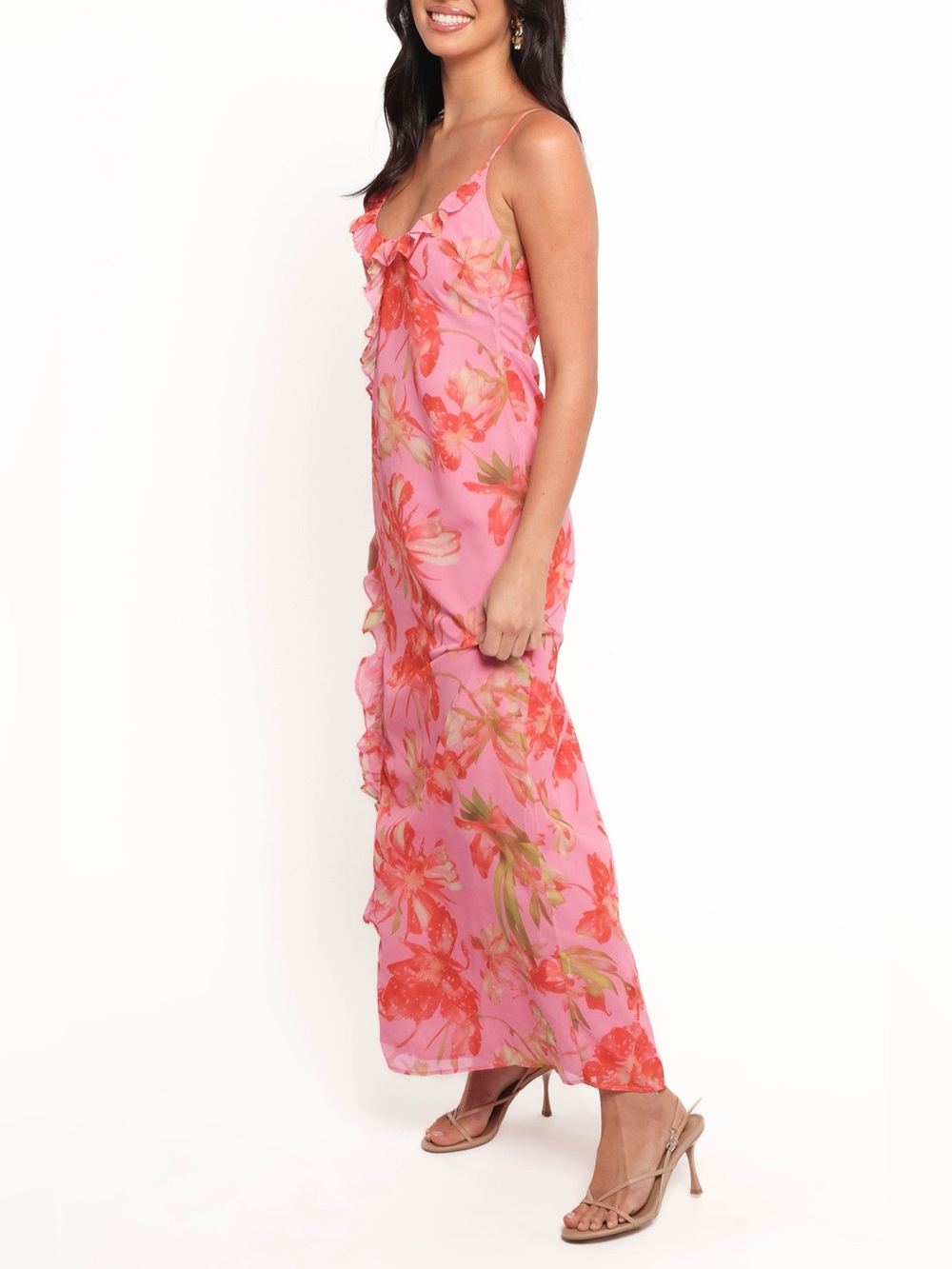 Petal and Pup Charli Pink Floral Tropical Print Slip Midi Dress NWT XS - Picture 3 of 15